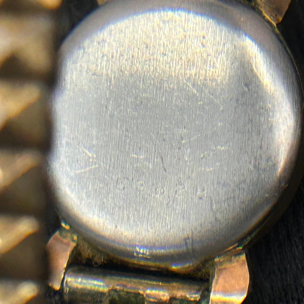 Benrus Vintage Mechanical Watch Black Dial Gold Tone Speidel Band Parts Repair‎